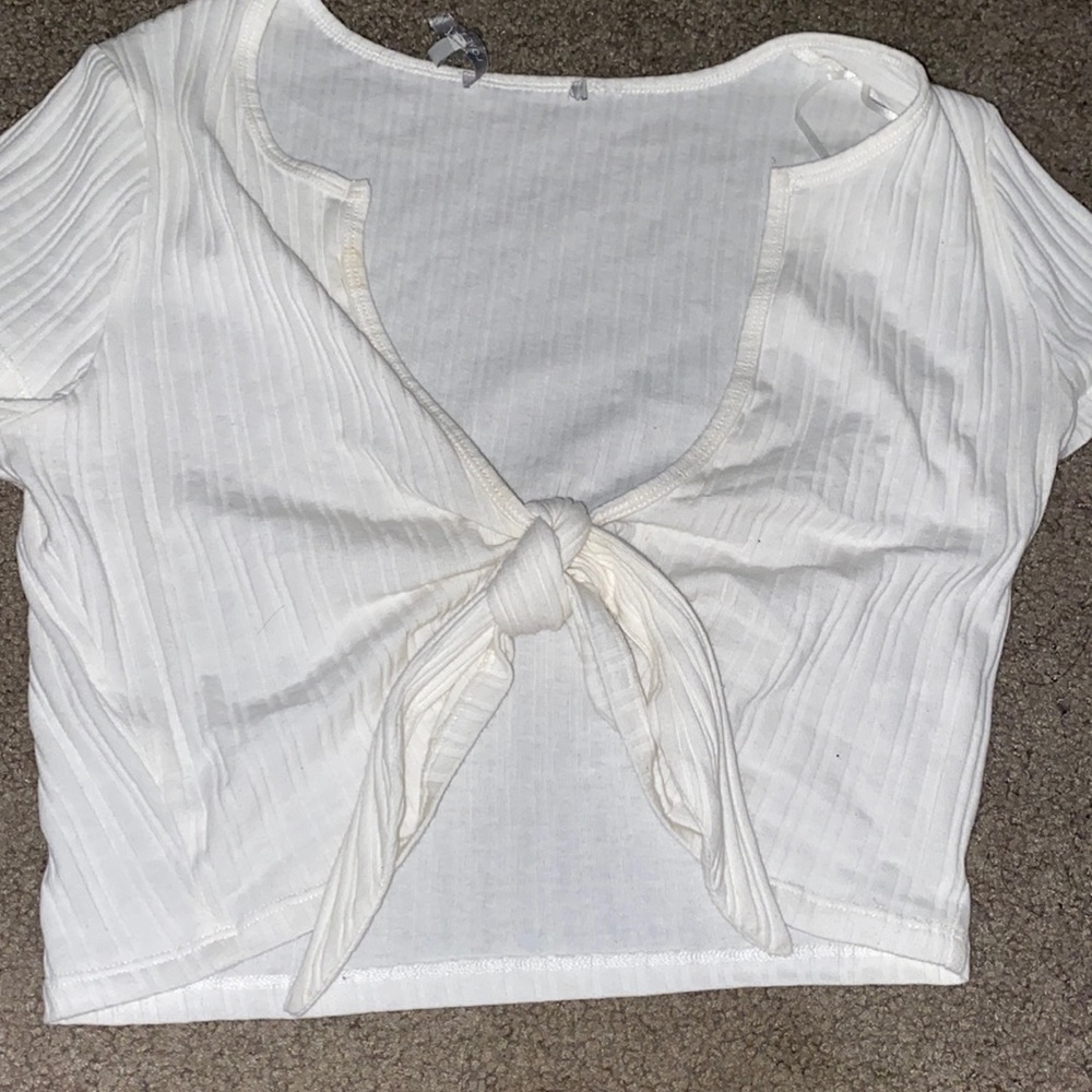 White cropped shirt